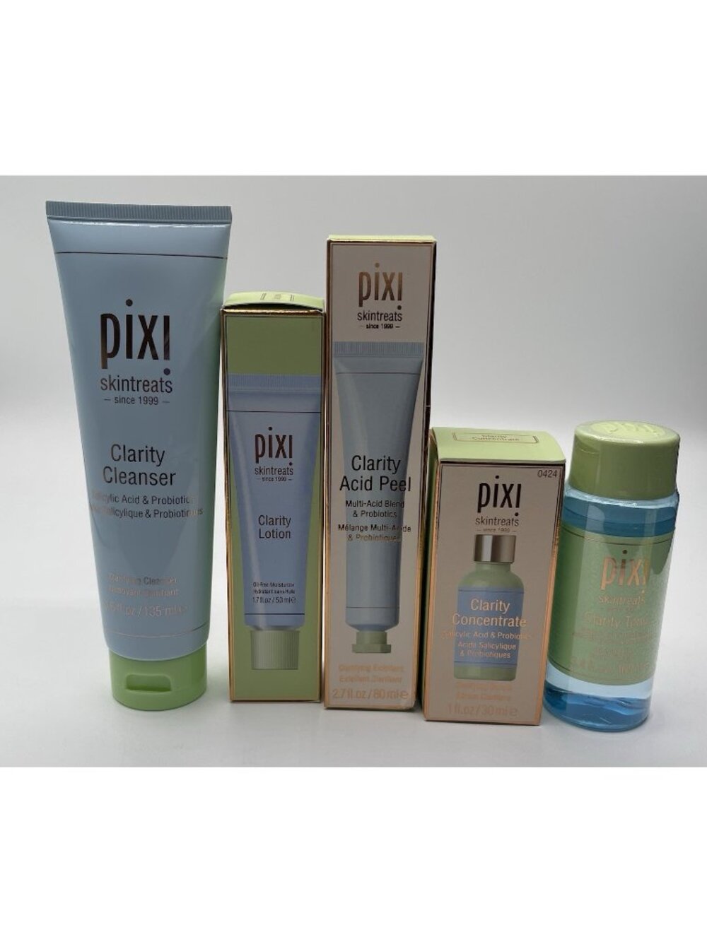 PIXI Clarity Tonic Cleanser Lotion Acid Peel And Concentrate Salicylic Lot Of 5